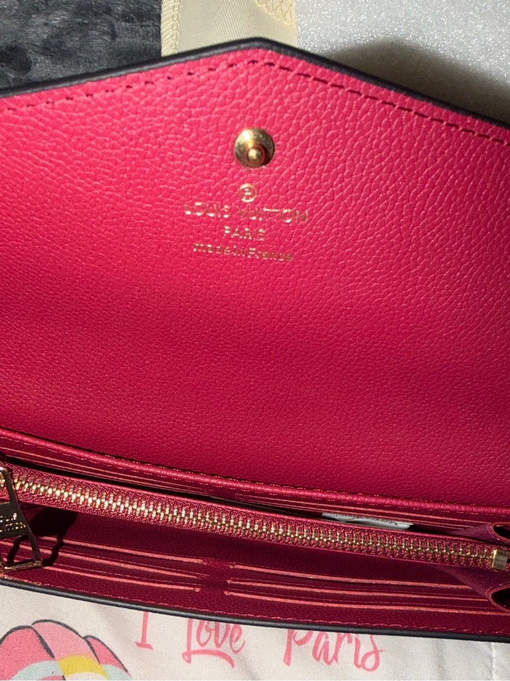 Red Monogram Envelope Wallet - Picture 6 of 7